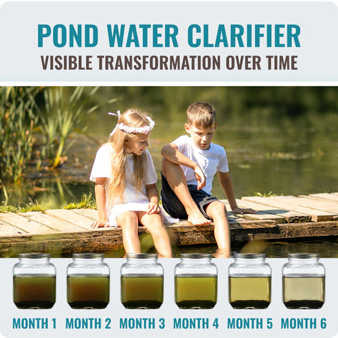Cabin Obsession Pond Clear packets dissolving in water start natural clarifying