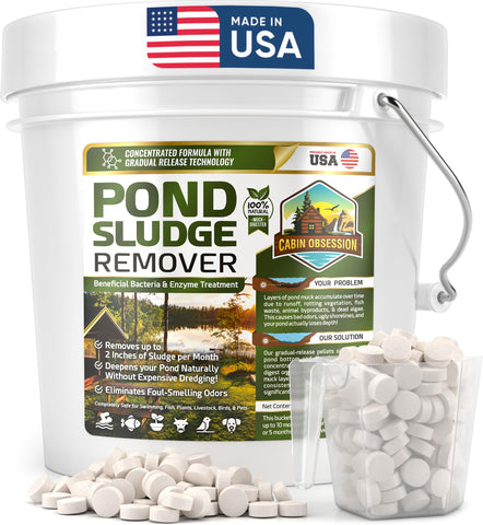 Cabin Obsession Pond Sludge Remover bucket front view for natural muck digester use