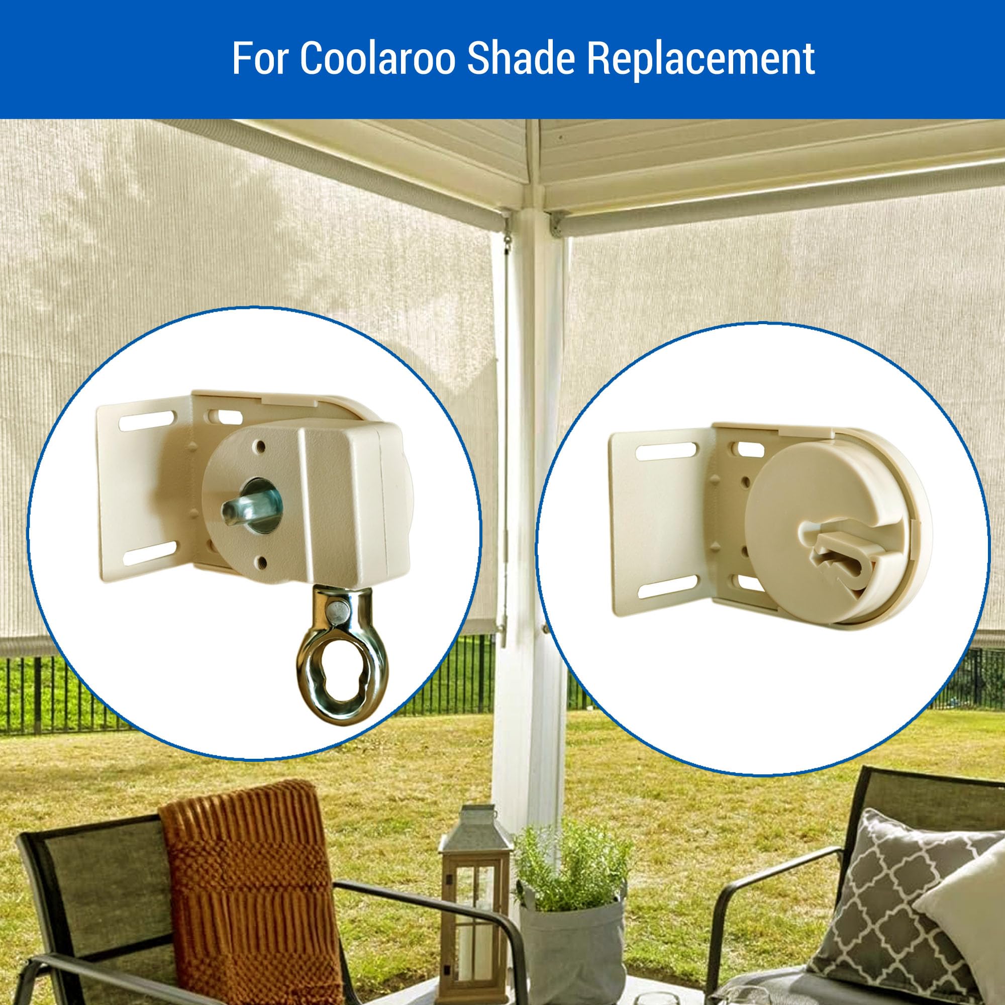 CACELY Coolaroo bracket top mount installation illustrates versatile mounting for various spaces.