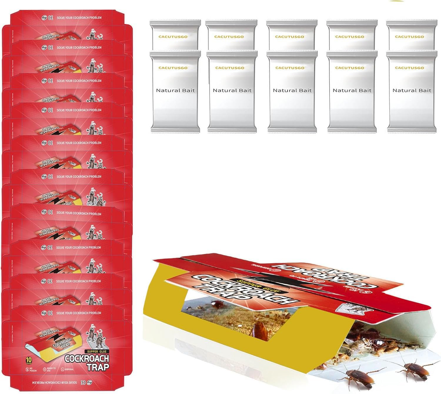 CACUTUSGO natural baited glue board for discreet kitchen monitoring