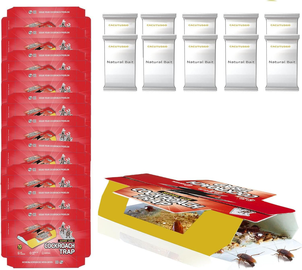 CACUTUSGO natural baited glue board for discreet kitchen monitoring
