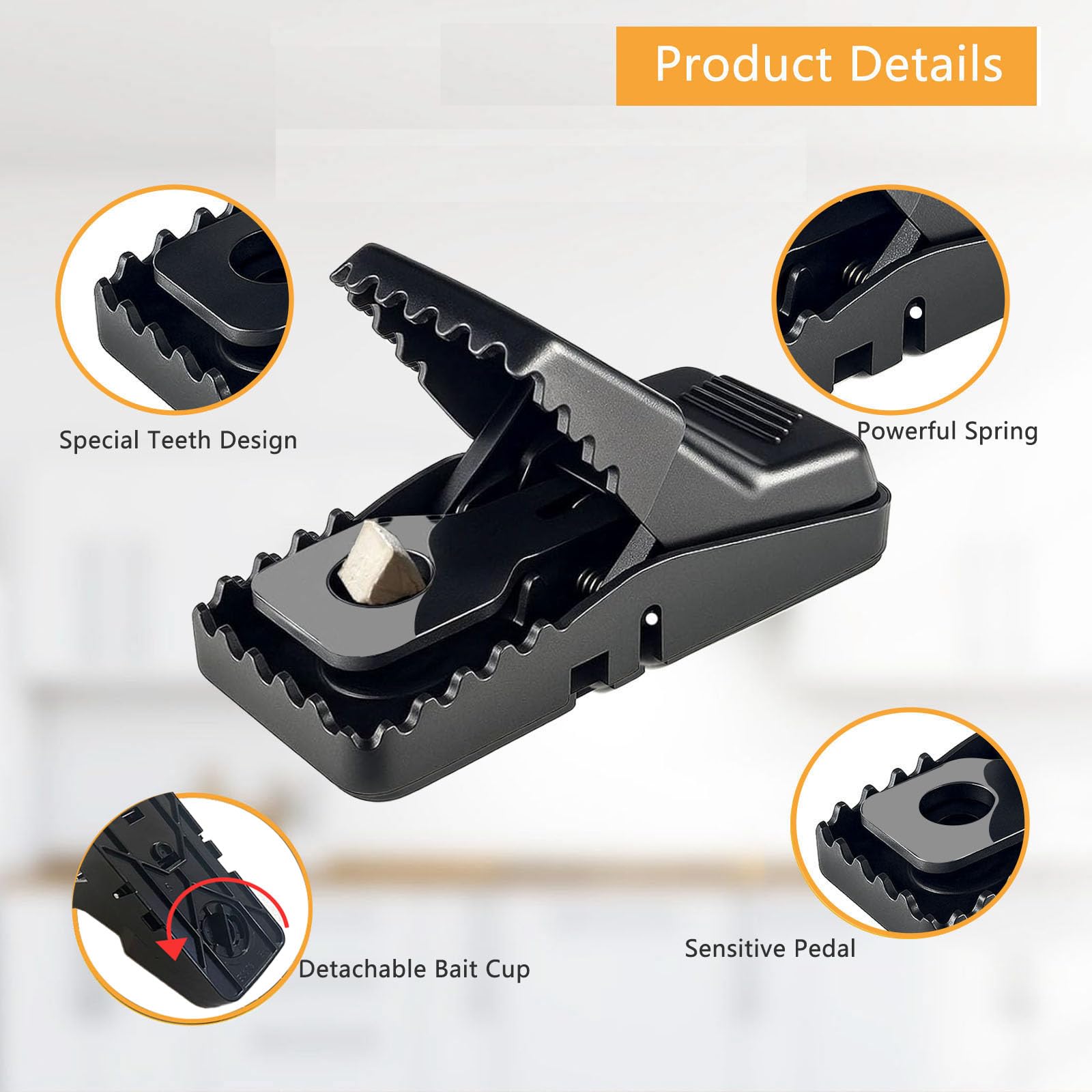 CACUTUSGO mouse trap trigger design highlights quick, responsive setup.