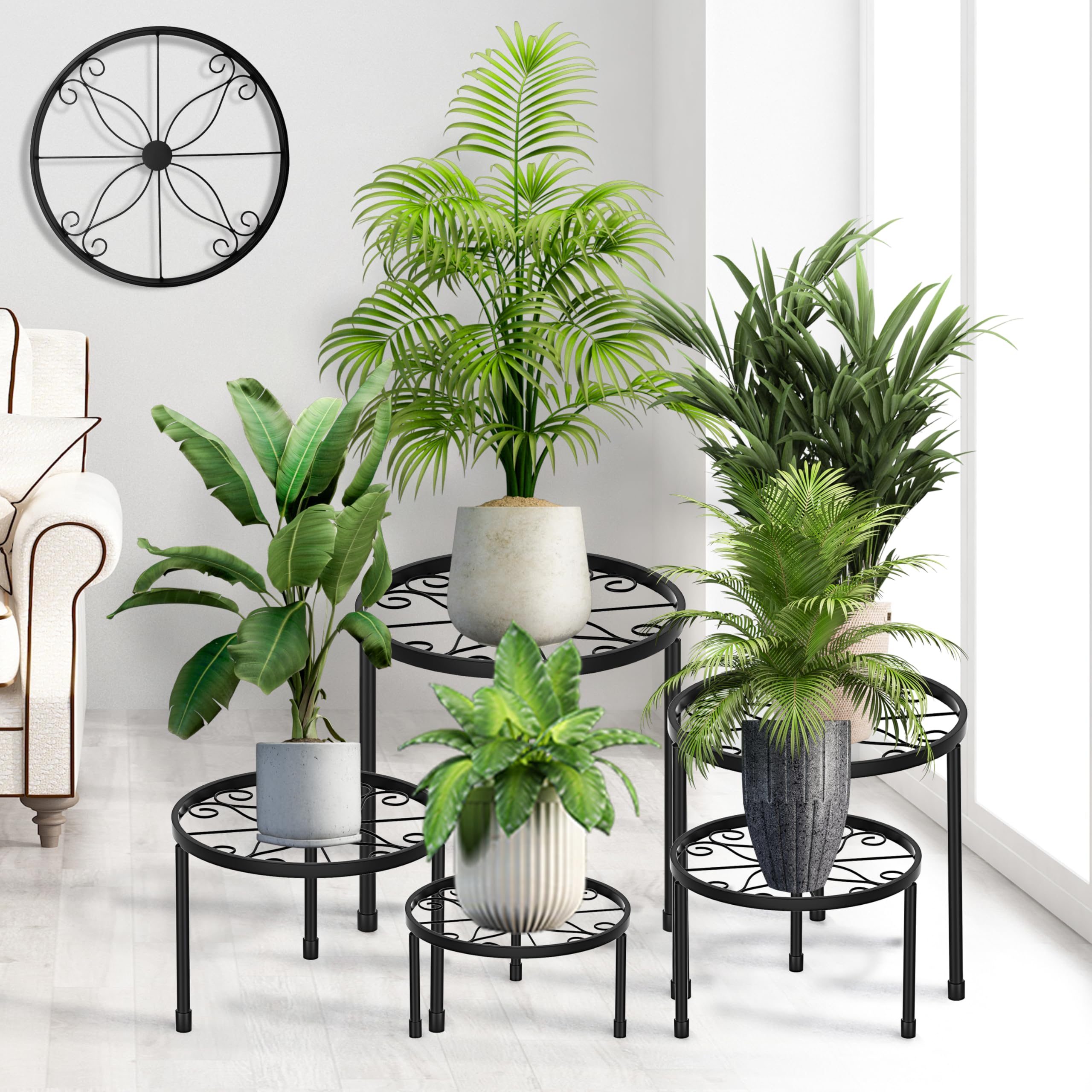 CADANI five-pack plant stands enable versatile indoor-outdoor display