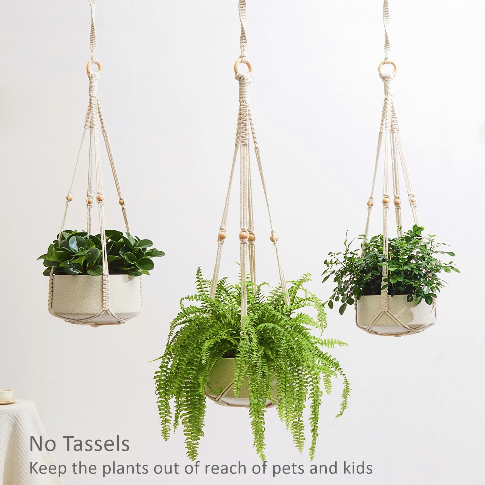 CADNLY 12-inch pot hanger fits ceramic or plastic planters.