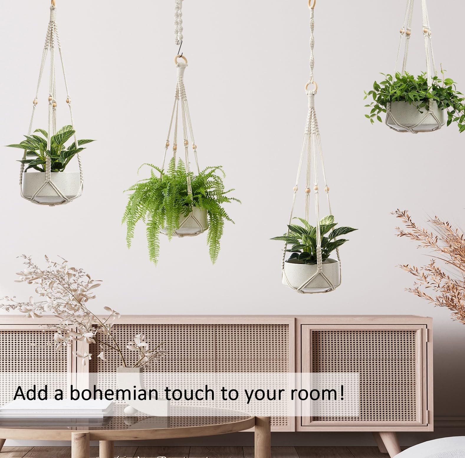 CADNLY crochet plant holder ropes provide durable, fashion-forward decor.
