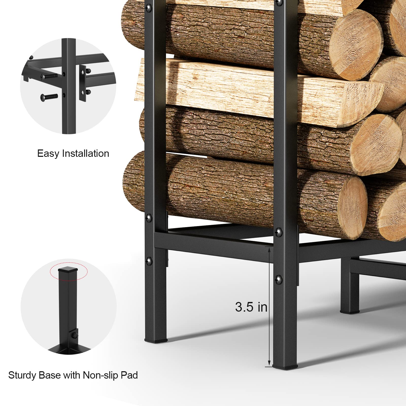 CADUKE easy-assembly firewood rack for quick setup