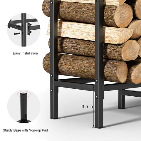 CADUKE easy-assembly firewood rack for quick setup