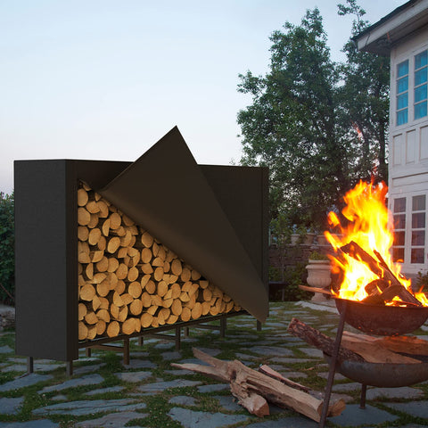 CADUKE firewood rack length accommodates a generous wood supply at home.