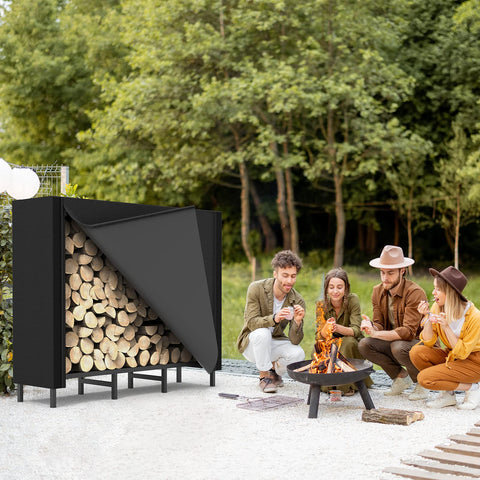 CADUKE 49in firewood rack stores more logs neatly