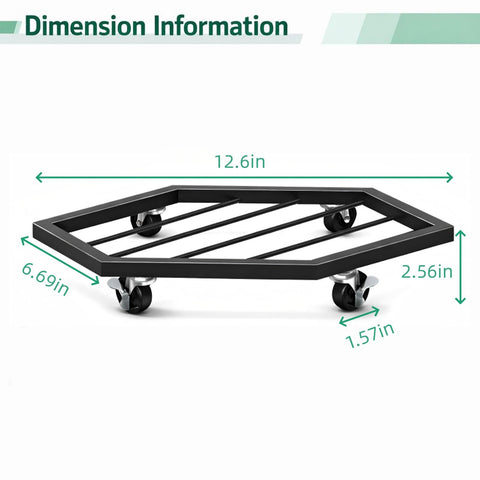 CADUKE hexagonal plant stand saves space while fitting neatly into corners.