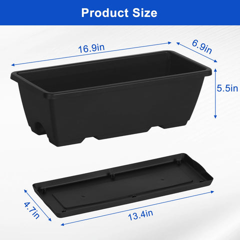 CADUKE large-capacity planter box made of sturdy PP plastic for multiple plants.