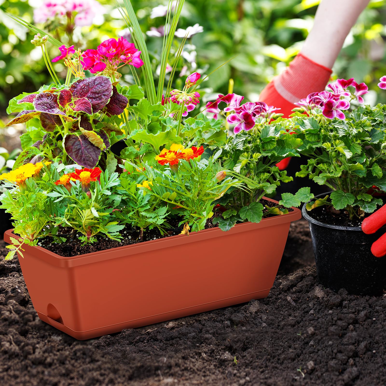 CADUKE durable outdoor planter withstands weather for year-round use.