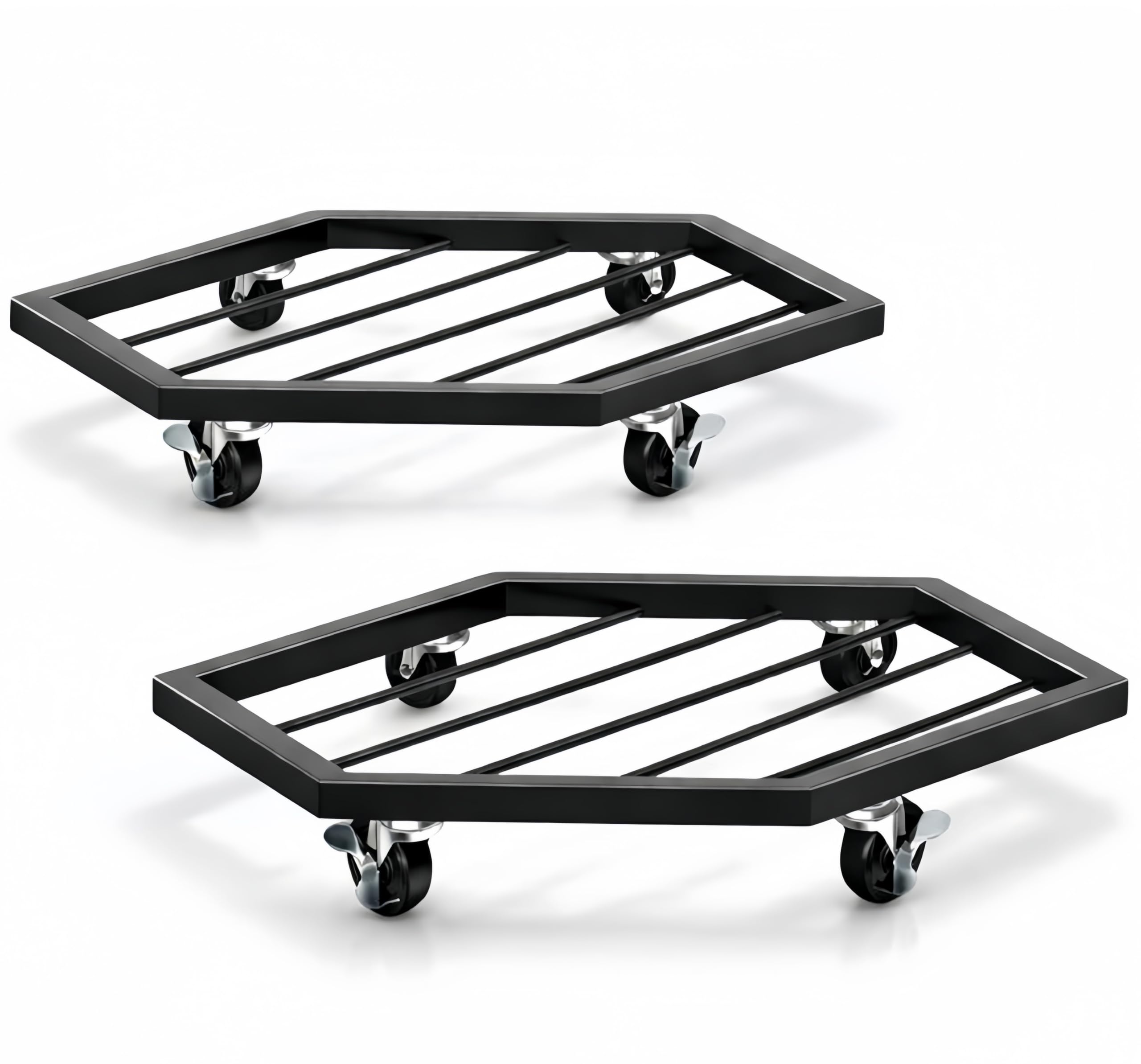 CADUKE plant caddy with heavy-duty metal frame supports large pots with stable mobility.