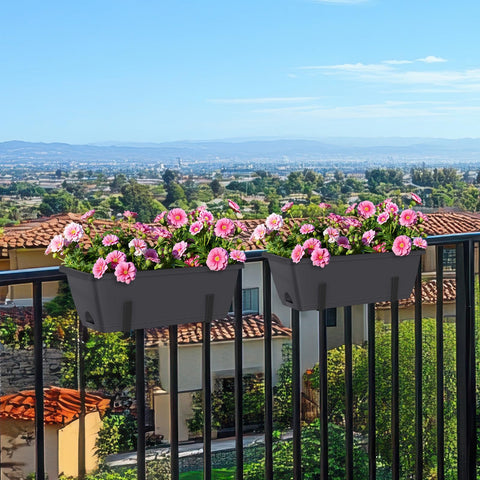 CADUKE railing planter box indoor outdoor use on a balcony setting