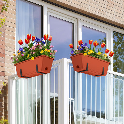 CADUKE adjustable brackets secure railing boxes on various rail sizes.