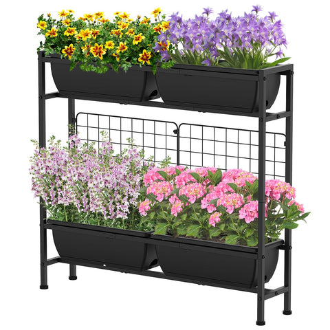 CADUKE raised garden bed with legs, front view for stable balcony gardening