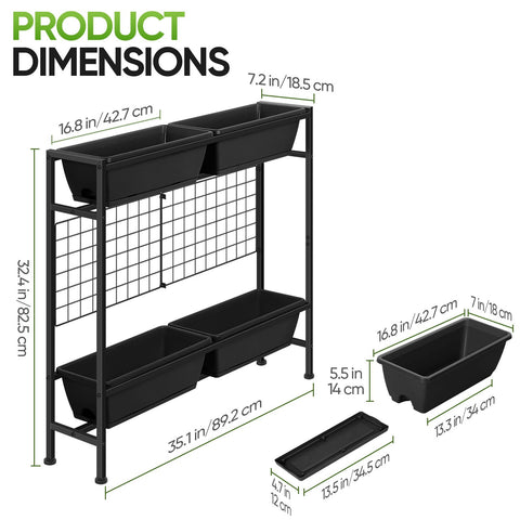 CADUKE raised garden bed with legs, side view showing height and stability