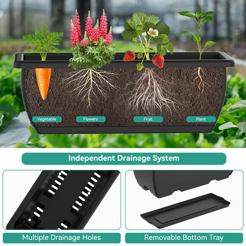 CADUKE raised garden bed removable trays catching drainage