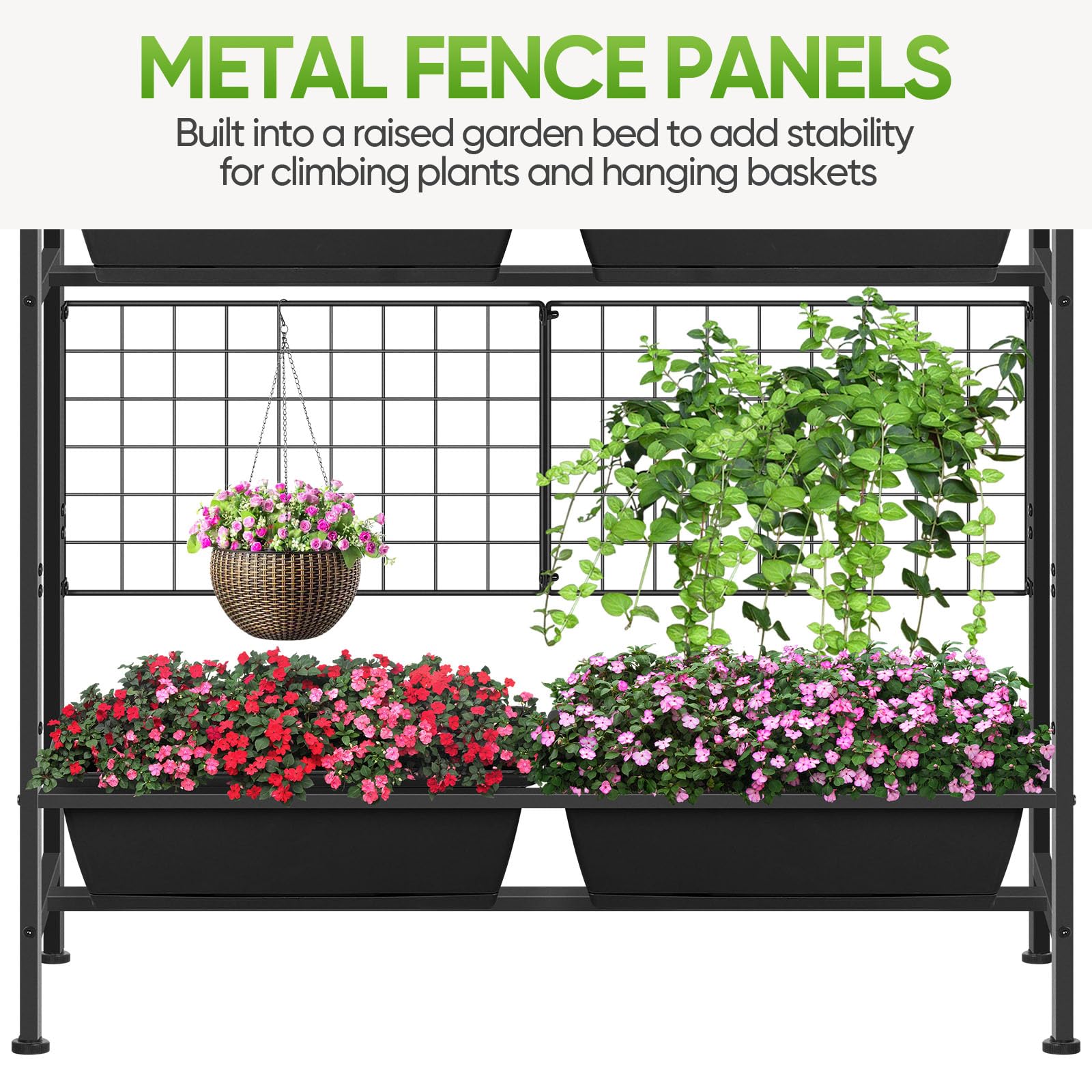 CADUKE raised garden bed trellis panels displayed for vertical growth