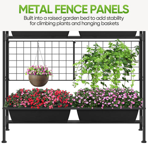 CADUKE raised garden bed trellis panels displayed for vertical growth