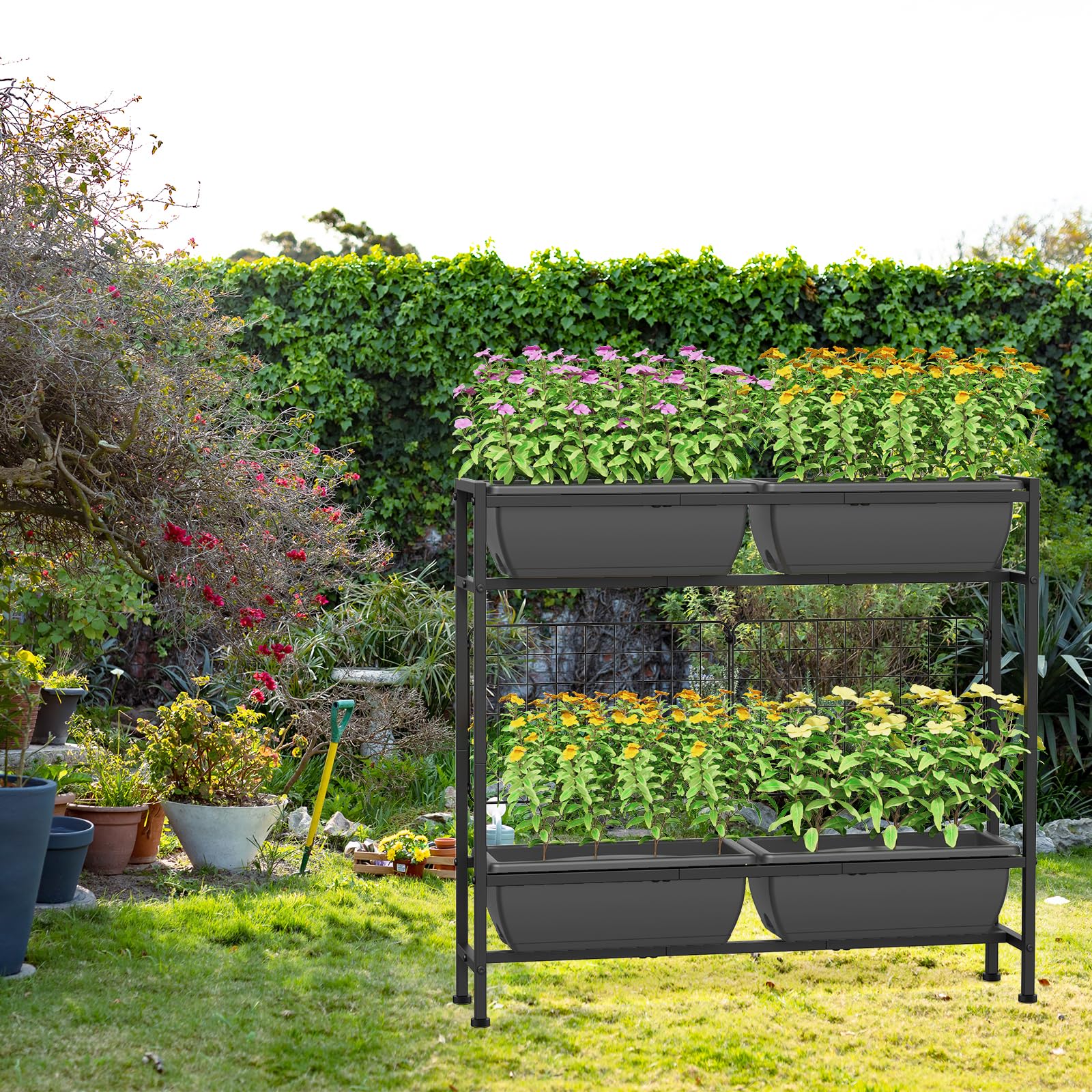 CADUKE raised planter box assembly with included tools for quick setup.