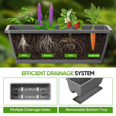 CADUKE raised planter box four compartments for herbs, vegetables, and flowers.