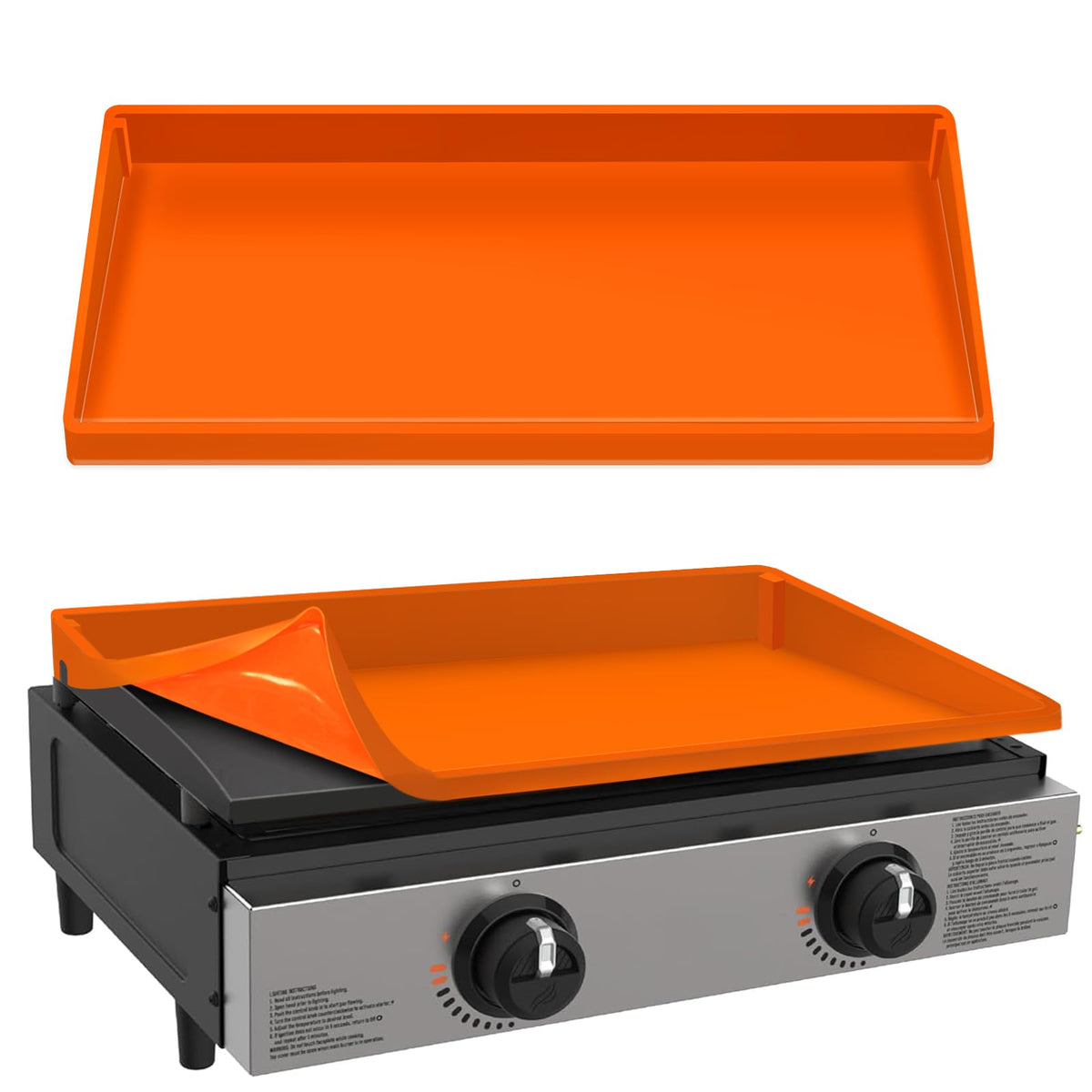 Cadyaw 22 inch griddle mat with full wrap lip protects top and edges