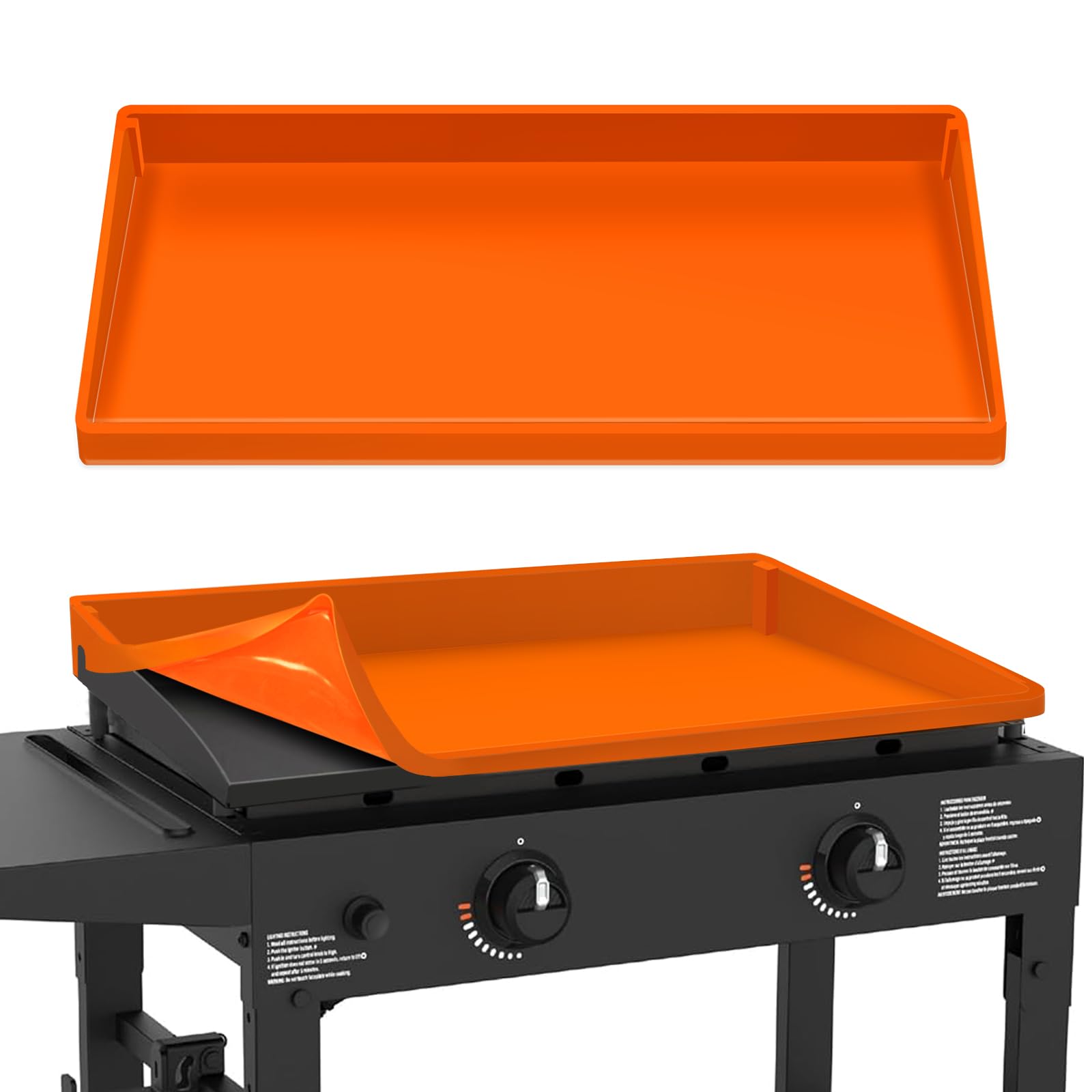 Cadyaw 28-inch griddle mat with full-wrap edge protects surface during storage.