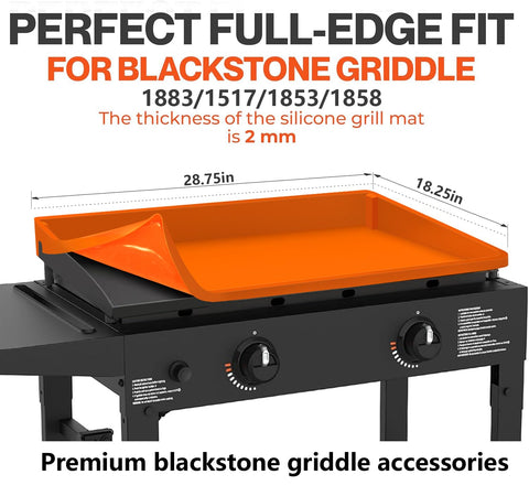 Cadyaw griddle top cover with raised lip prevents spills and debris.