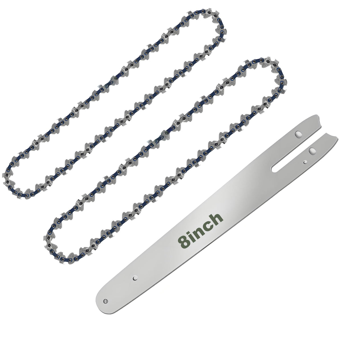 CaeyBrye 8 inch chainsaw chain set for quick replacement on mini saws