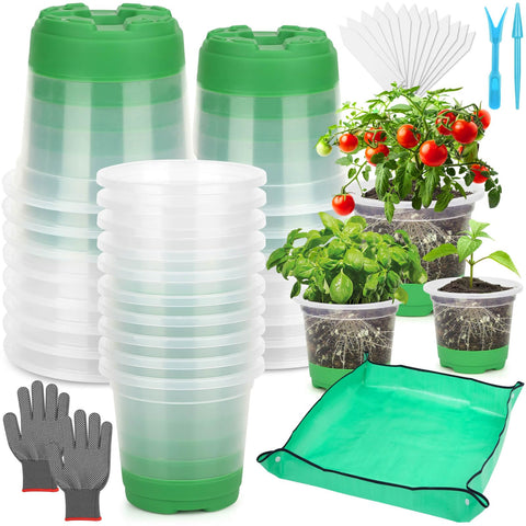 Caffox seedling pots with clear silicone base for easy transplant and root protection