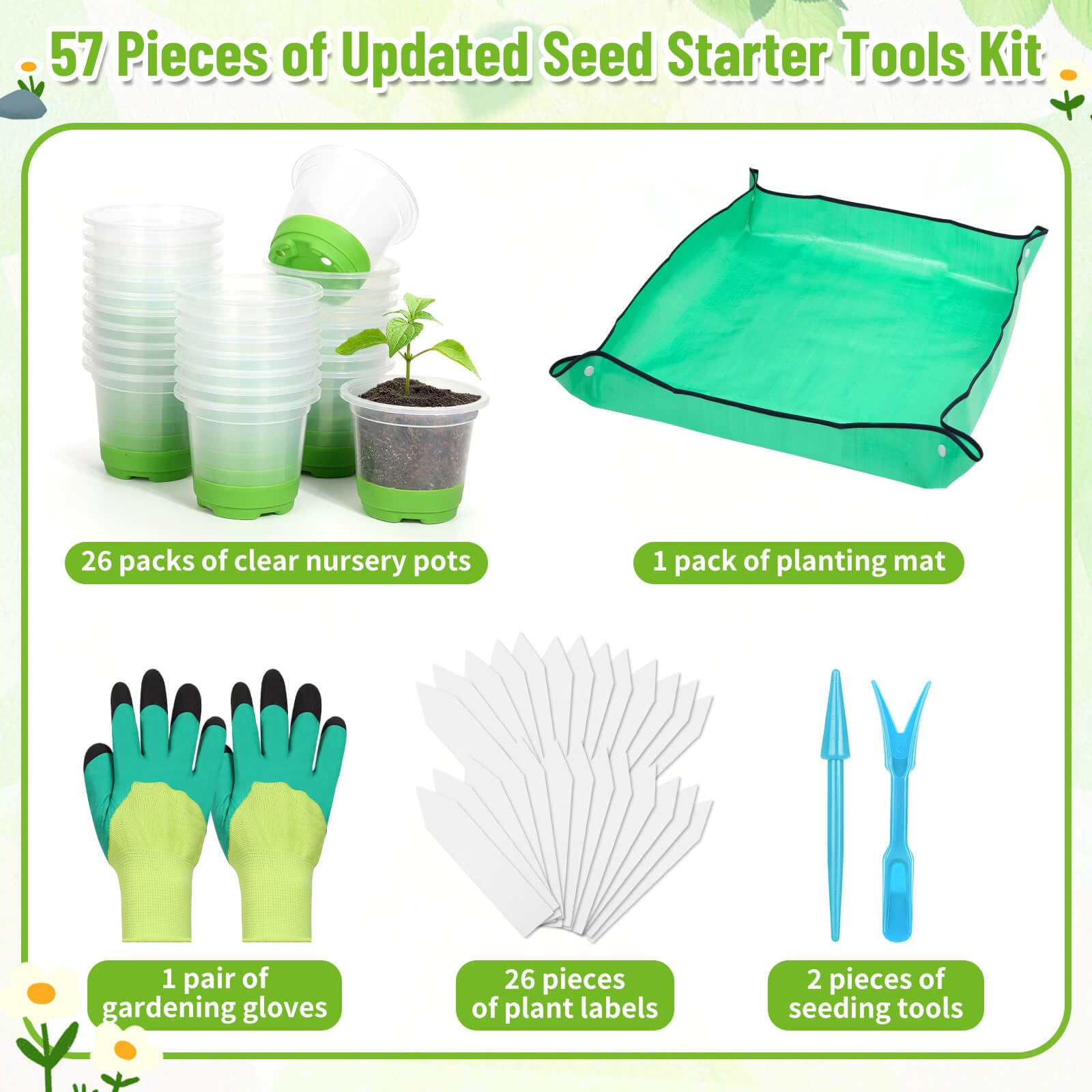 Caffox seedling pots with drainage holes support healthy root airflow.