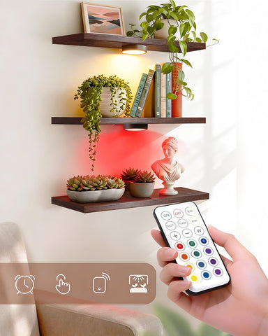 CaHomet wood plant wall shelves ideal for kitchens or living rooms.