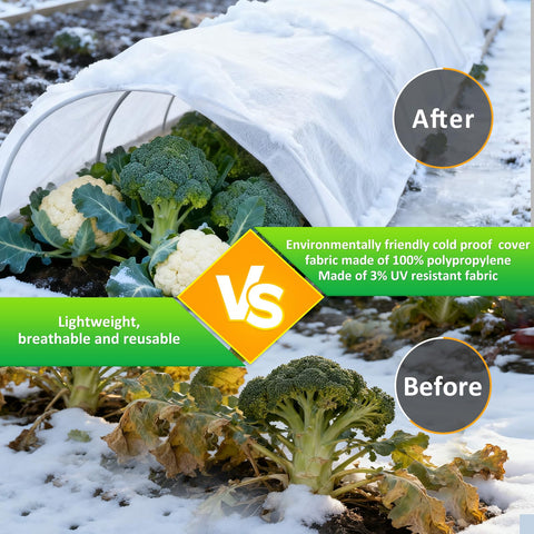 Cahomo easy-cut frost cover for DIY sizing around bushes and vegetables