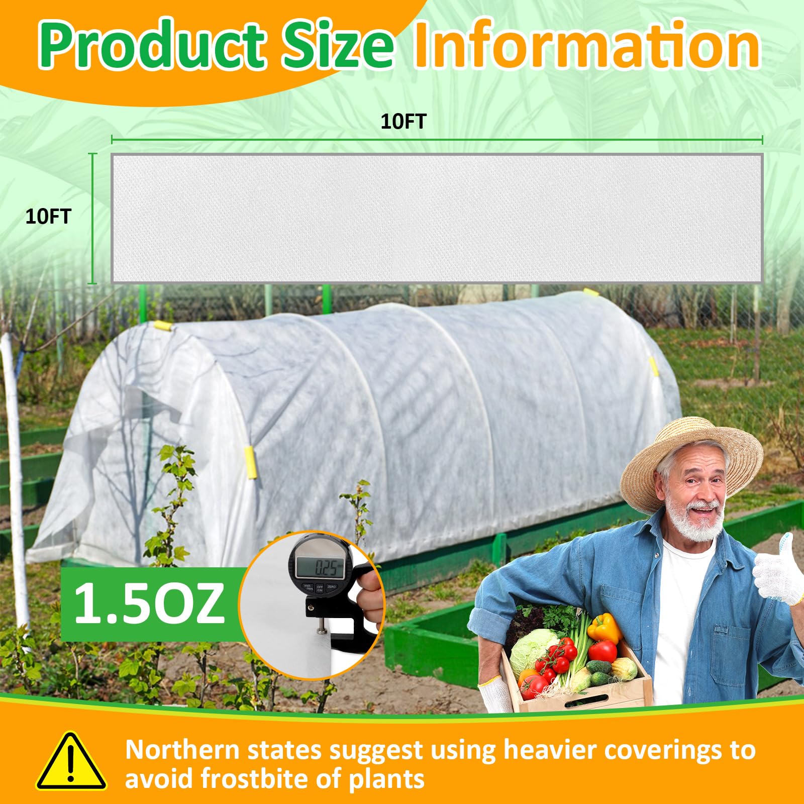 Cahomo frost cloth 1.5 oz/yd² shields fruit trees and shrubs from freezing temperatures.