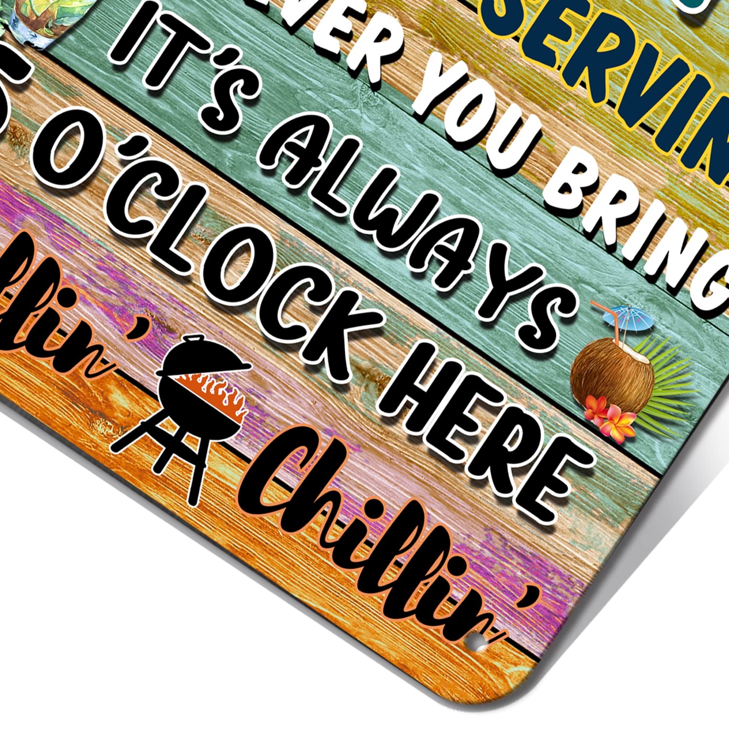 CAHUNXIE beach bar decor tin sign 8x12 creates tropical mood for outdoor entertaining