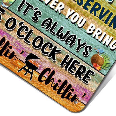 CAHUNXIE beach bar decor tin sign 8x12 creates tropical mood for outdoor entertaining