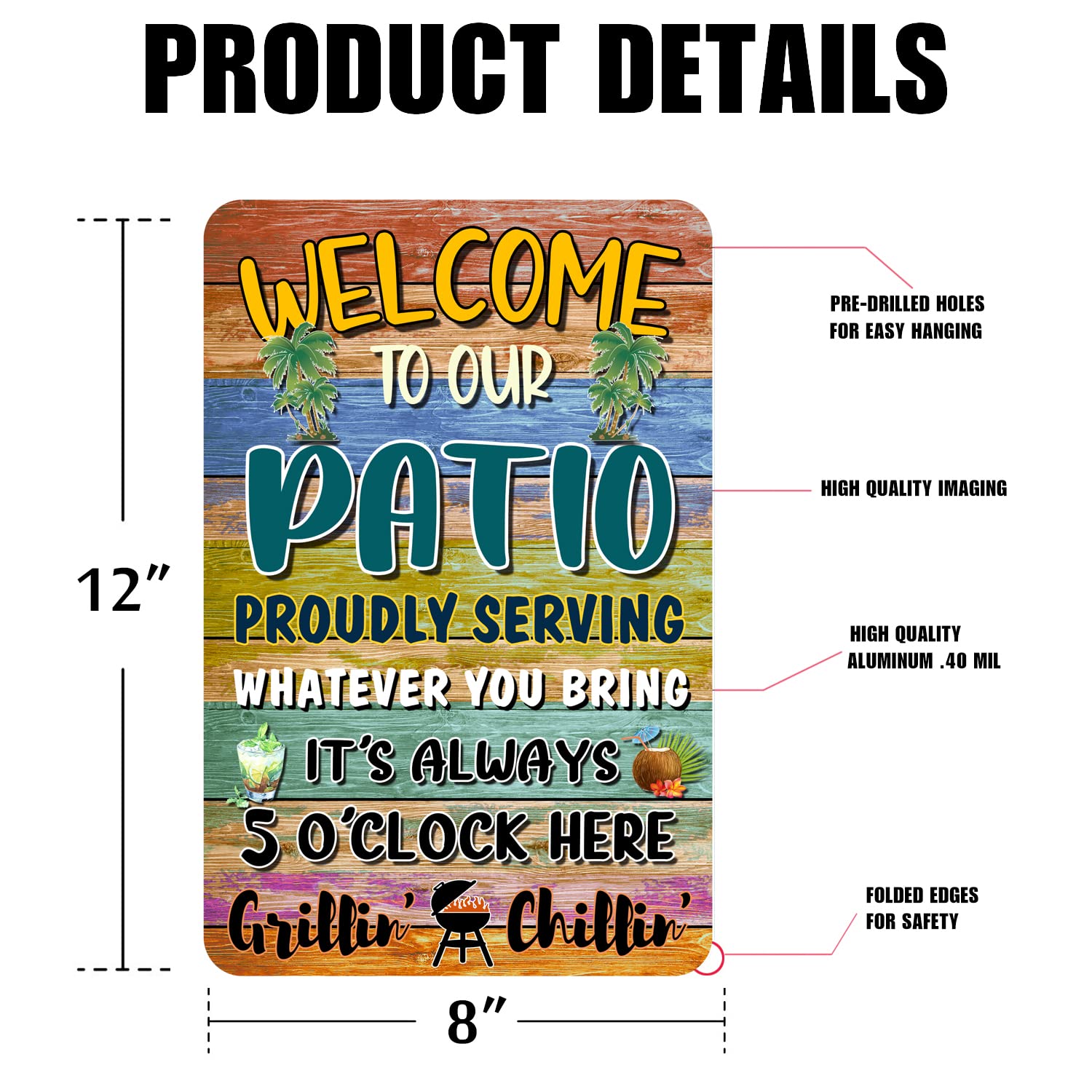 CAHUNXIE hot tub patio sign 8x12 adds playful welcome to leisure spaces