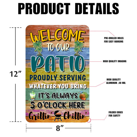 CAHUNXIE hot tub patio sign 8x12 adds playful welcome to leisure spaces