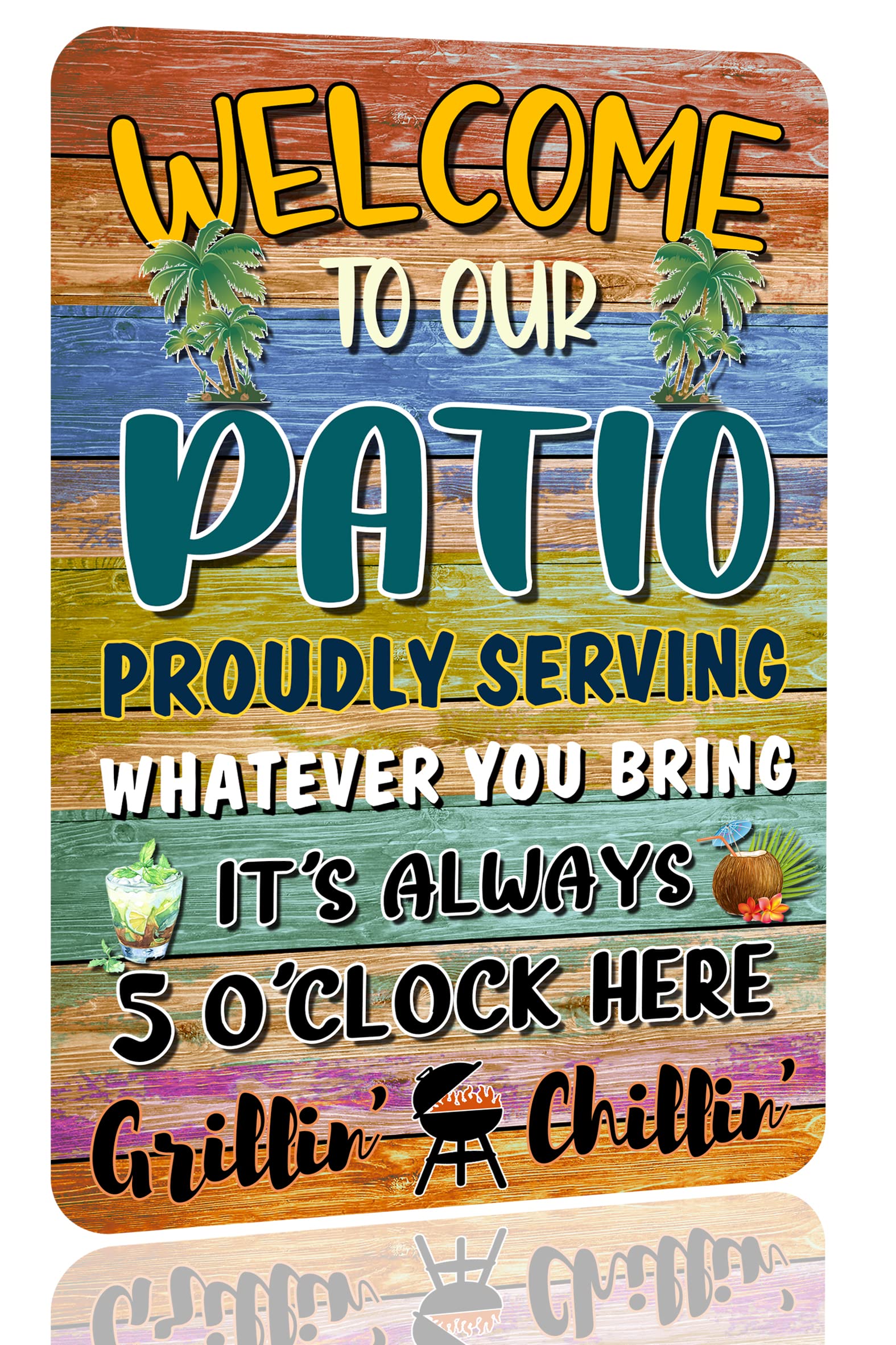 CAHUNXIE porch wall decor tin sign 8x12 enhances backyard ambiance and beachy vibes