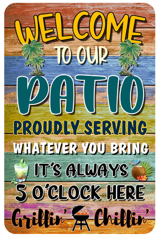 CAHUNXIE welcome patio bar sign 8x12 adds welcoming curb appeal to outdoor spaces