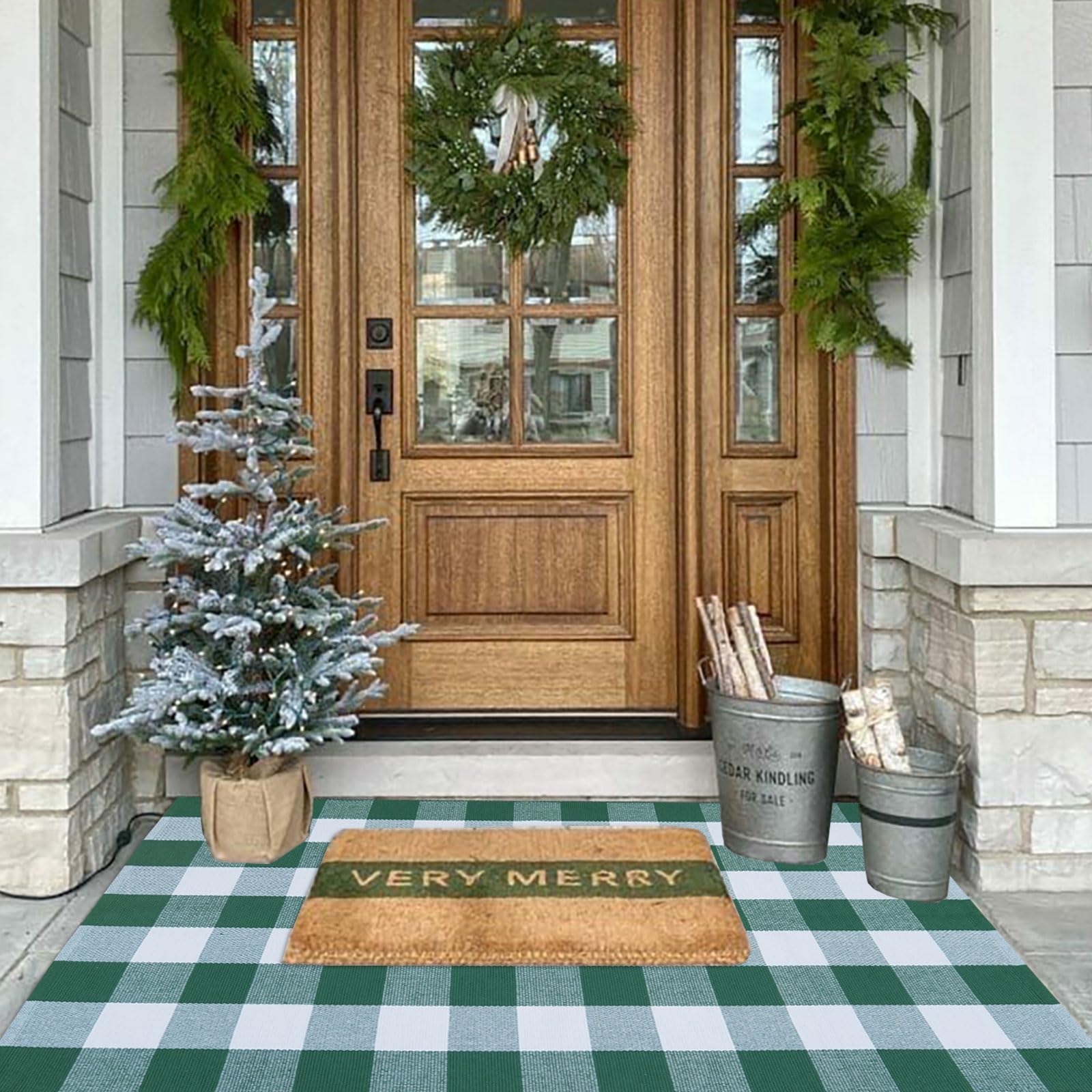 CAINANEL welcome doormat layered rug creates warm first impression
