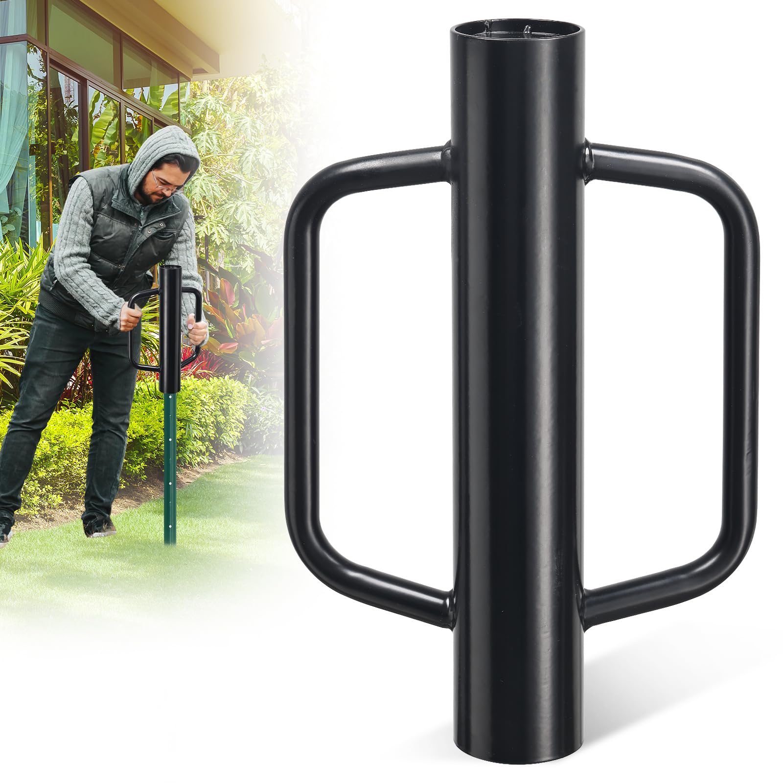 CALCHELE fence post driver 17-inch for fast post driving.