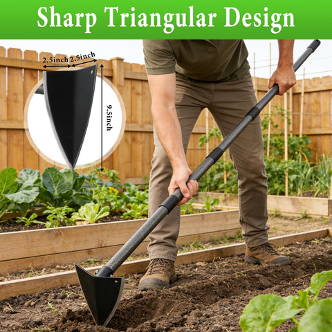 CALCHELE garden hoe adjustable length at 30 inches for versatile use.