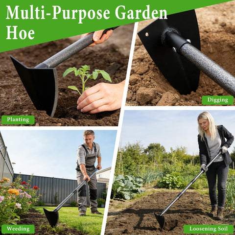 CALCHELE garden hoe rust-proof coating for long-lasting durability.