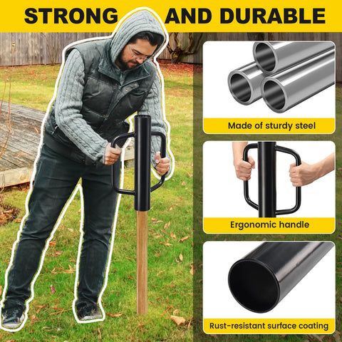 CALCHELE post driver with two handles for easy control.
