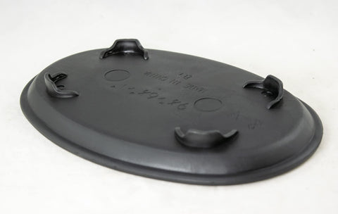 Calibonsai oval black tray, side angle shows compact humidity control solution.
