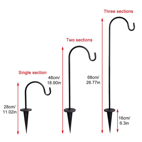 CALIDAKA solar light hook enables easy garden lighting display.