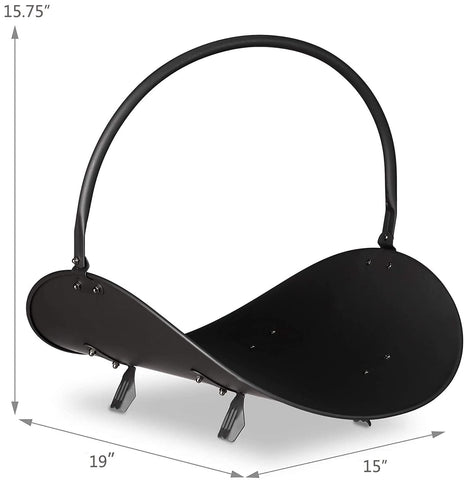 CALIDOLA minimalist iron finish complements modern decor while storing kindling neatly.
