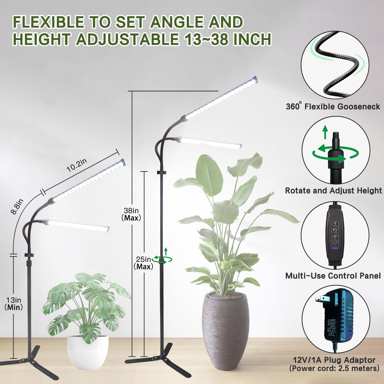 CalKoo grow light with 126 LEDs for efficient seedlings